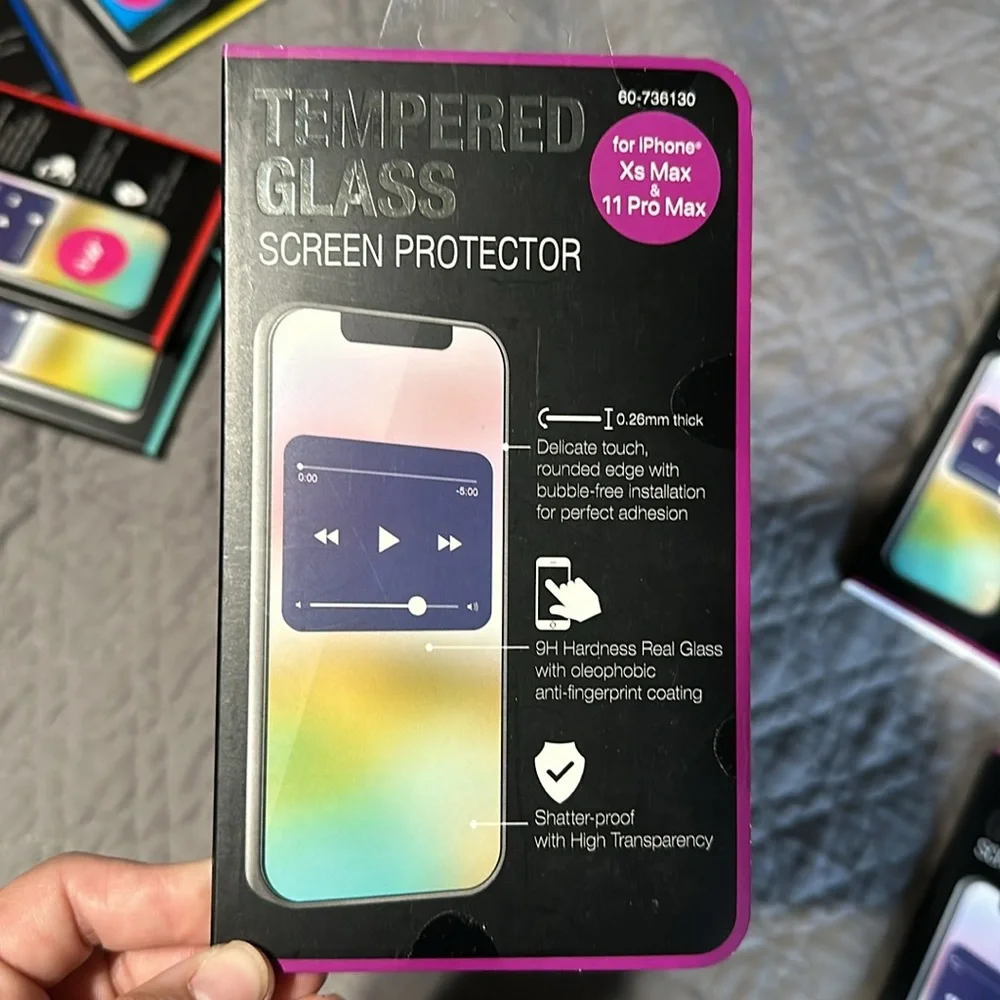 5 BRAND NEW TEMPERED GLASS SCREEN PROTECTORS FOR iPhone Xs Max & 11 PRO MAX